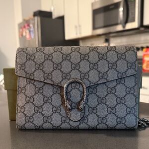 Gucci Black and Gray Patterned Clutch